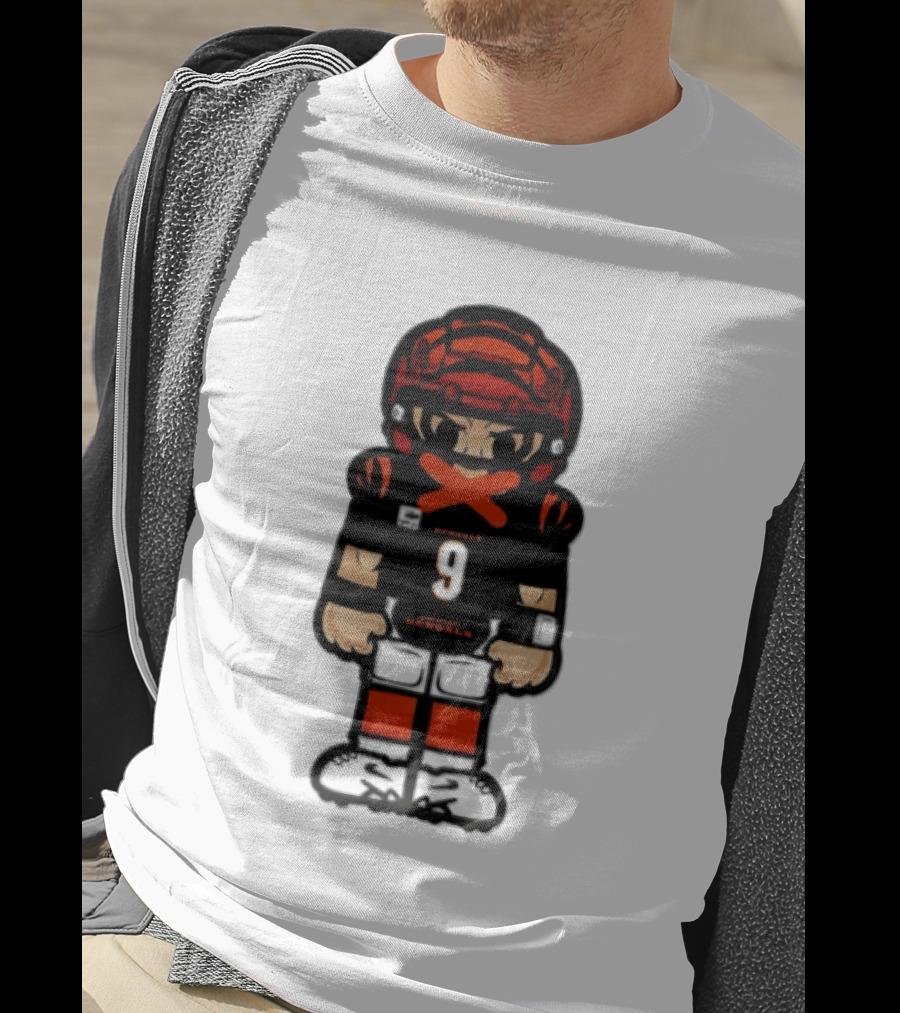 Joe Burrow Cincinnati Bengals 9 Chibi Football 2026 T-Shirt