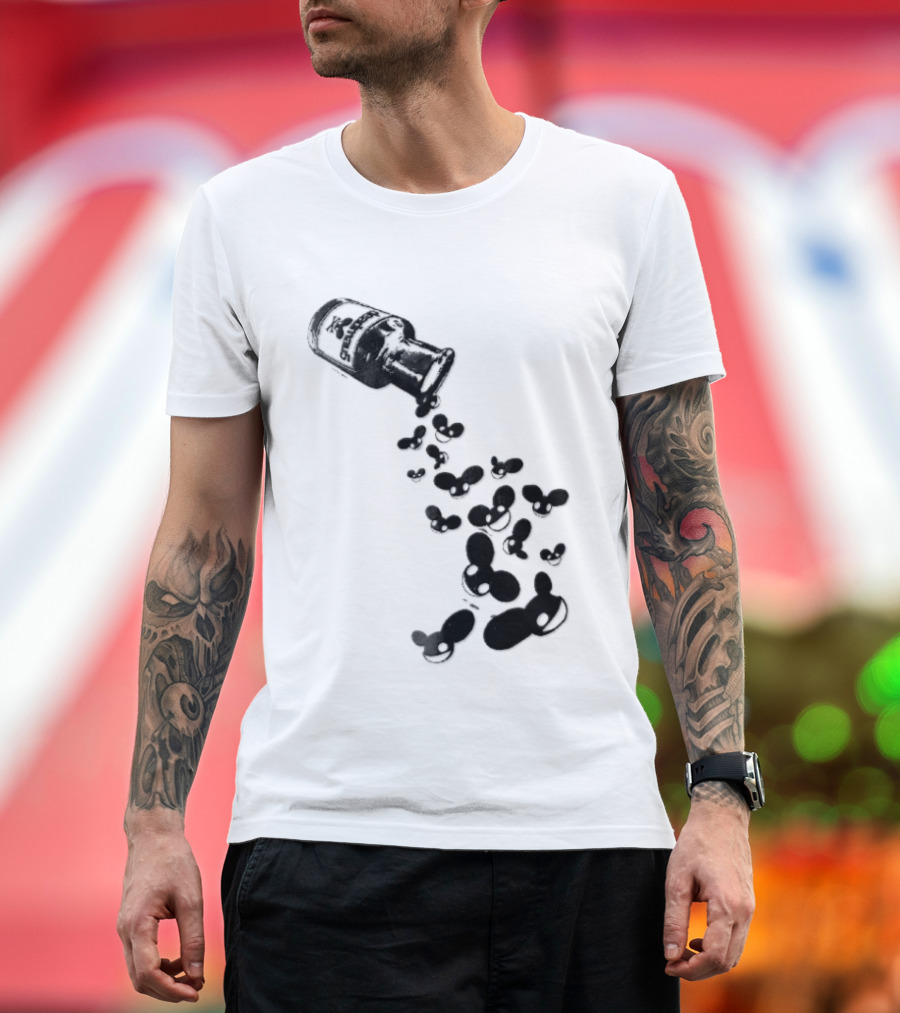 Deadmau5 Tipped Glass Medicine Bottle Mouse Head Spill T-Shirt