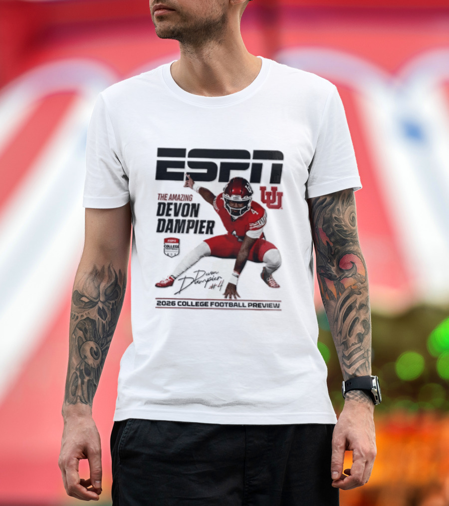 ESPN College Football 2026 Preview Devon Dampier Utah Utes T-Shirt