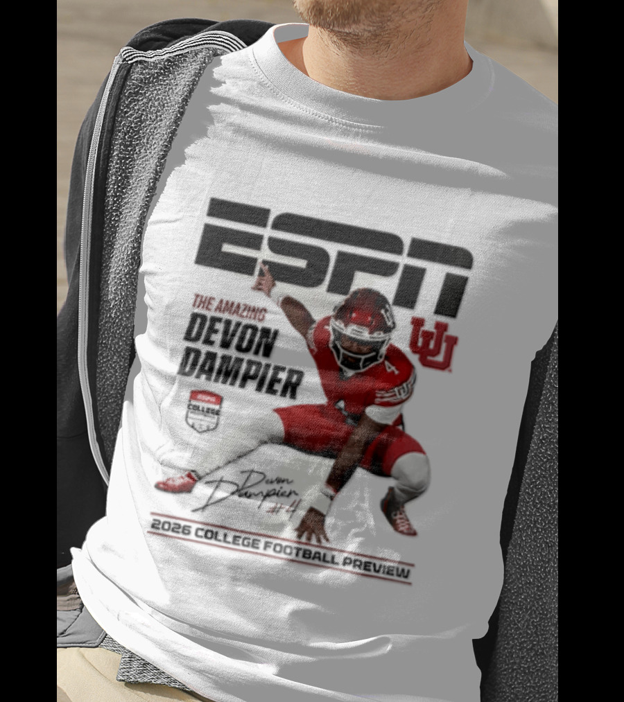 ESPN College Football 2026 Preview Devon Dampier Utah Utes T-Shirt