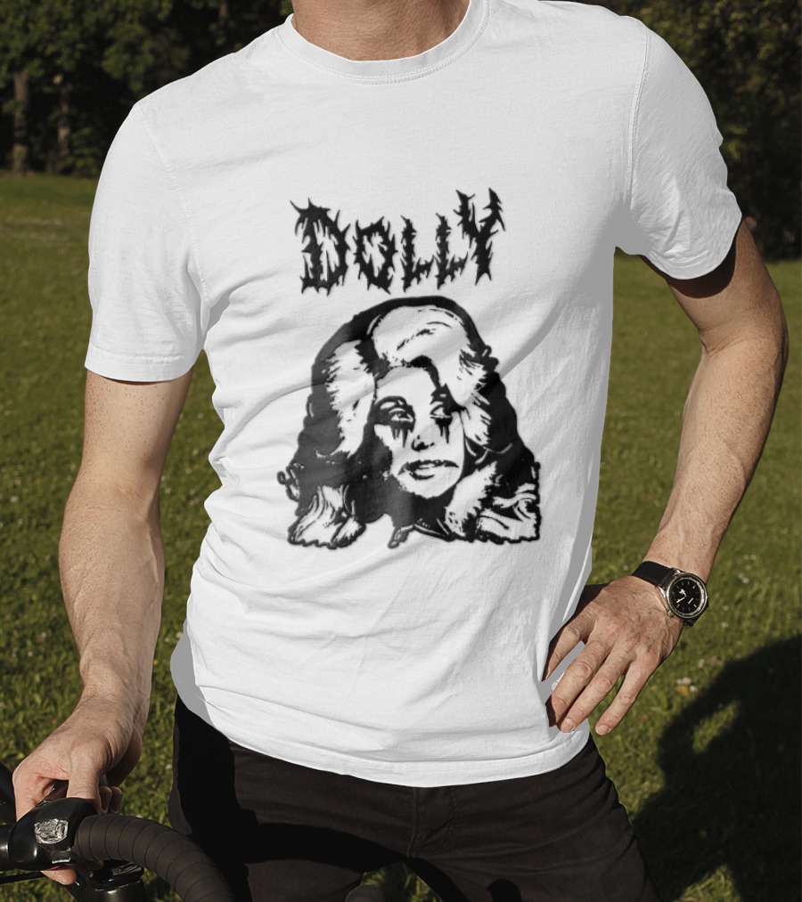 Dolly Parton Corpse Paint Bouffant Halftone Caricature T-Shirt