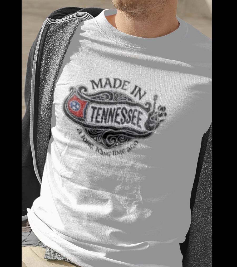 Made In Tennessee A Long Long Time Ago State Flag Guitar T-Shirt