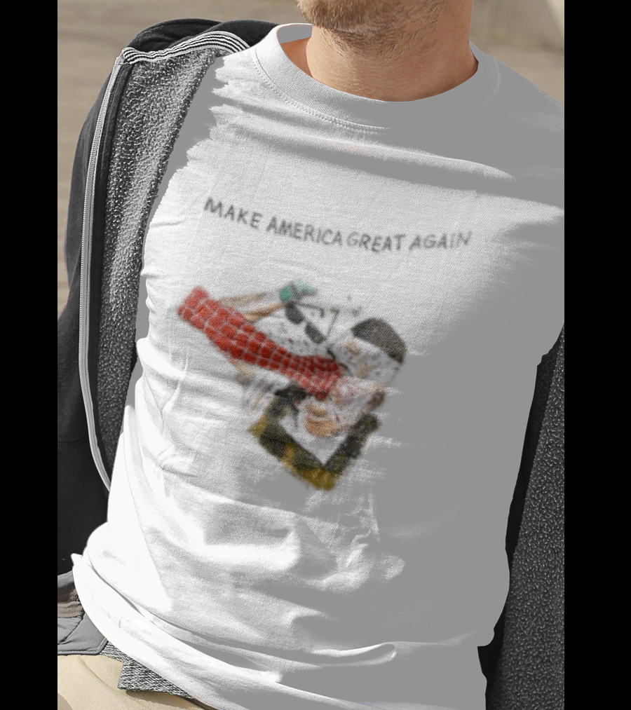 Make America Great Again Spider Man Punching Political Caricature T-Shirt