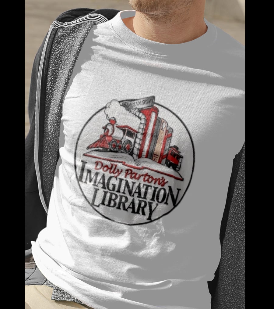 Dolly Parton's Imagination Library Steam Train And Books Oval T-Shirt