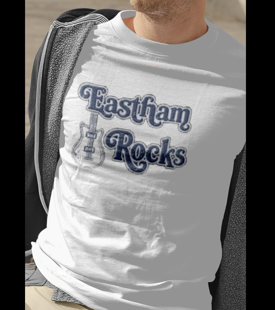 Eastham Rocks Distressed Electric Guitar Music T-Shirt