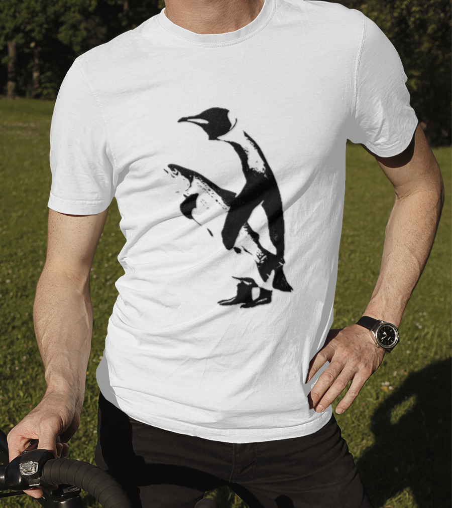 Penguin Holding A Fish T-Shirt