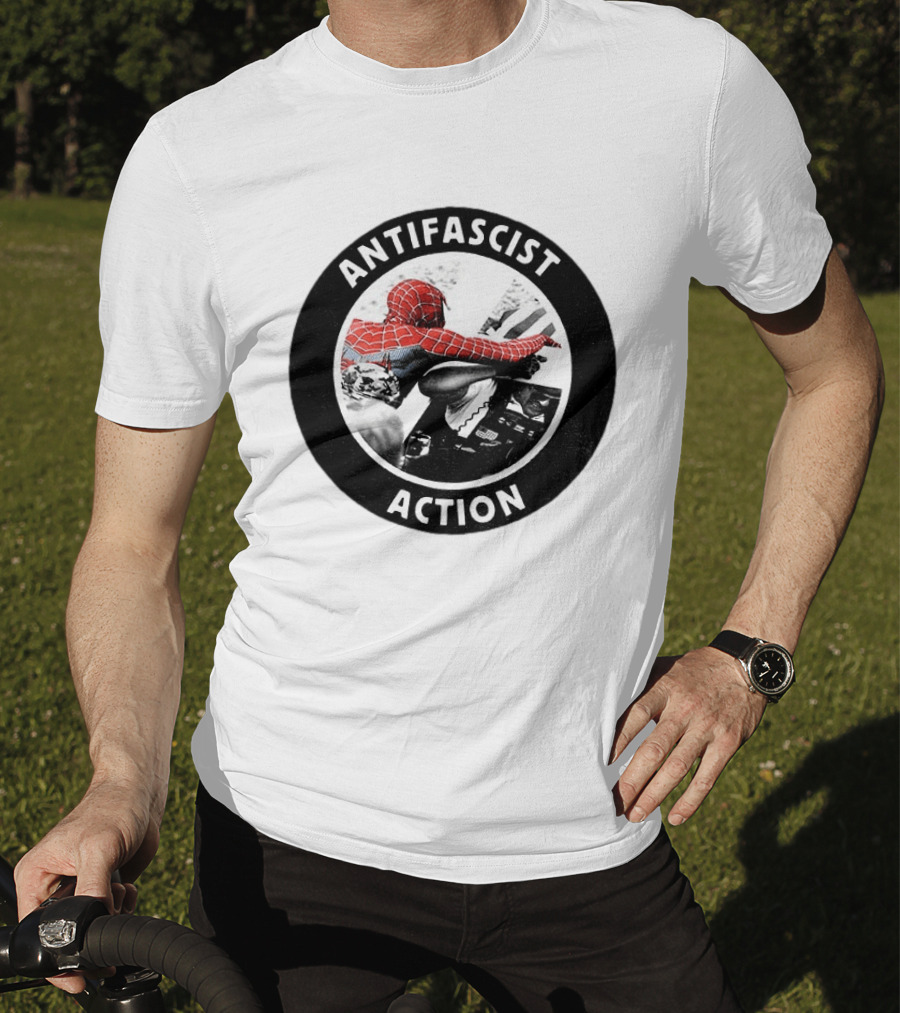 Spider Punk Hobie Brown Spider Man Antifascist Action Good Night White Pride Anti Fascist T-Shirt