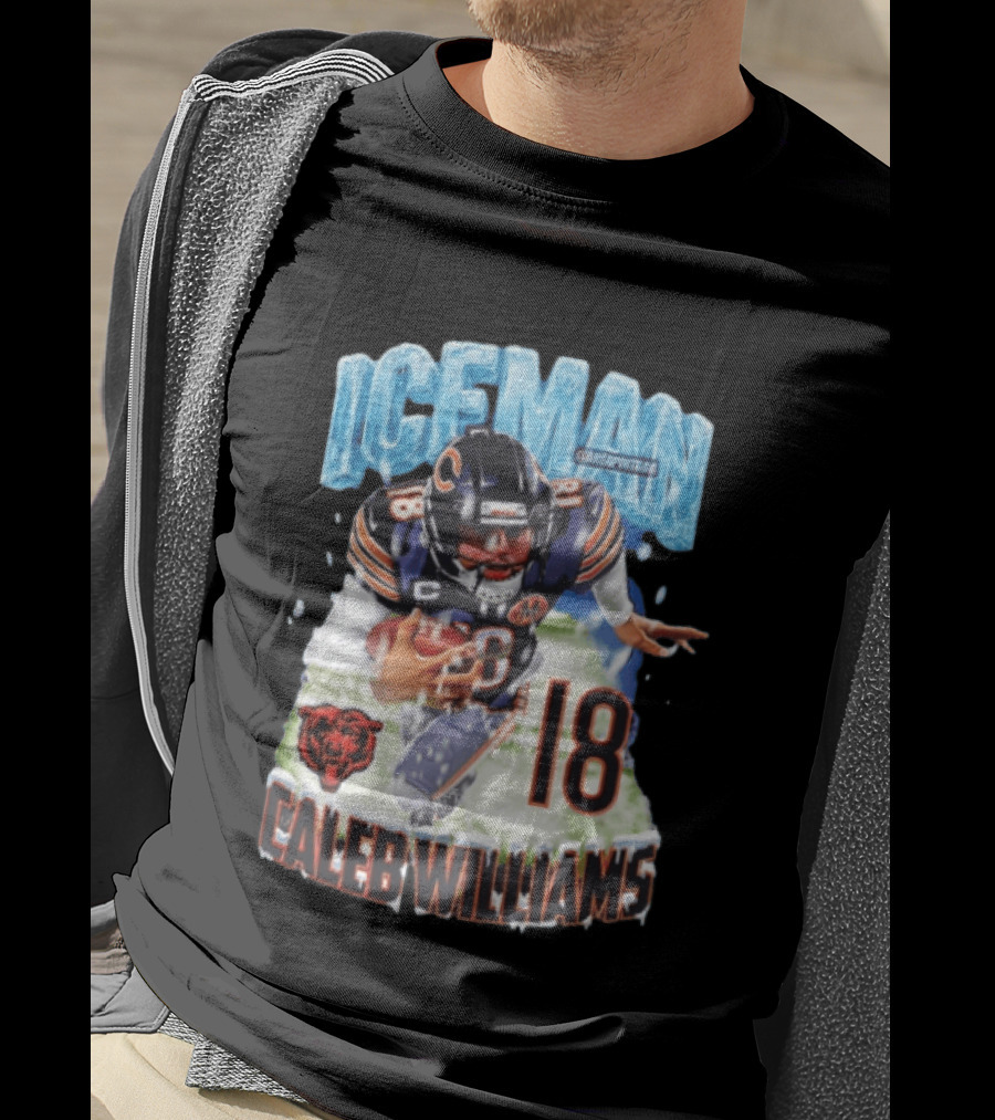Iceman Caleb Williams 18 Chicago Bears Football Player T-Shirt