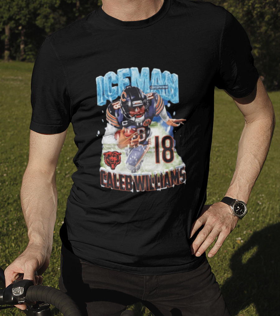 Iceman Caleb Williams 18 Chicago Bears Football Player T-Shirt