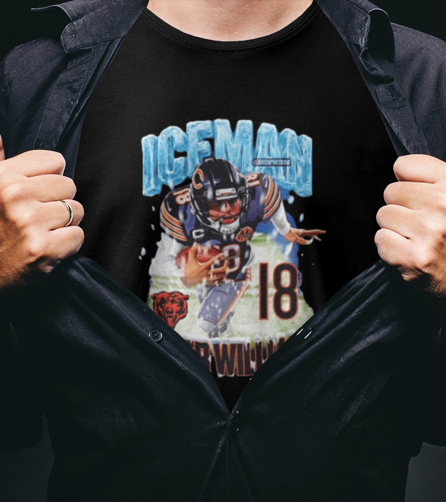 Iceman Caleb Williams 18 Chicago Bears Football Player T-Shirt