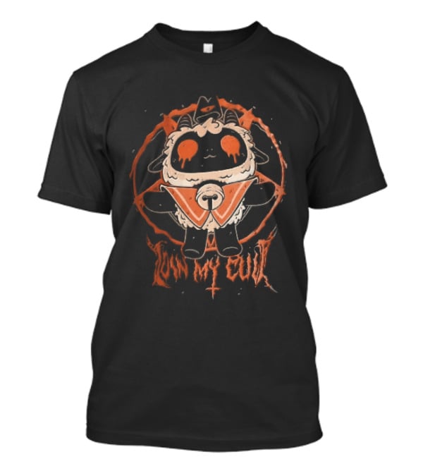 Join My Cult Cartoon Lamb Pentagram Bleeding Eyes Cross T-Shirt