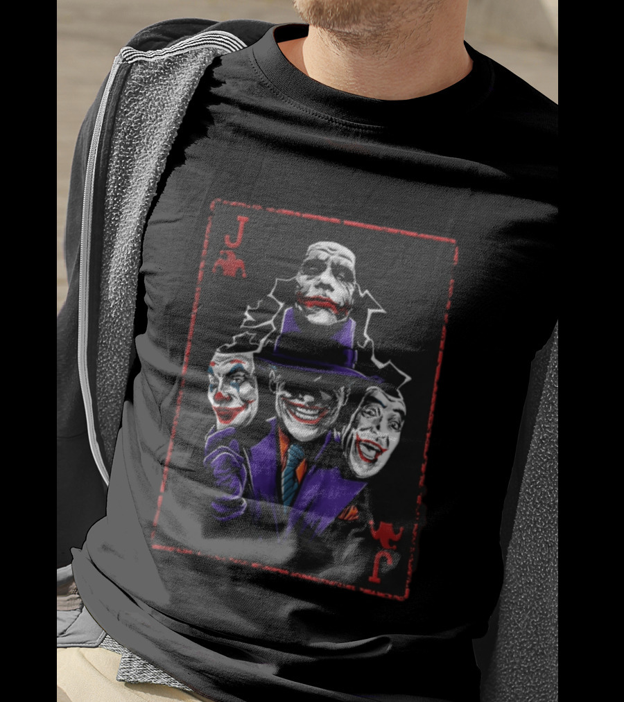 Joker Card Faces DC Comics Batman Joker Playing Card T-Shirt
