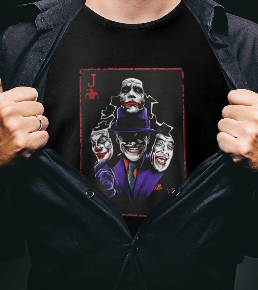 Joker Card Faces DC Comics Batman Joker Playing Card T-Shirt
