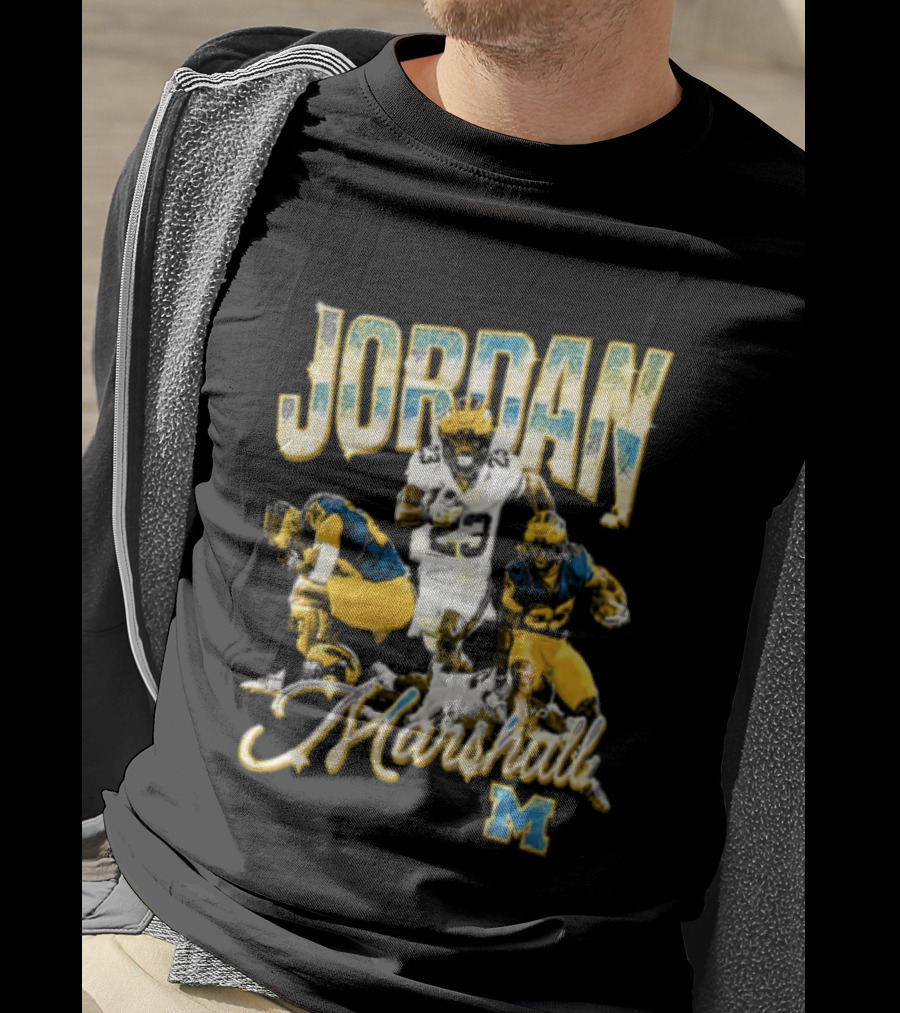 Jordan Marshall Michigan Wolverines Football Collage T-Shirt