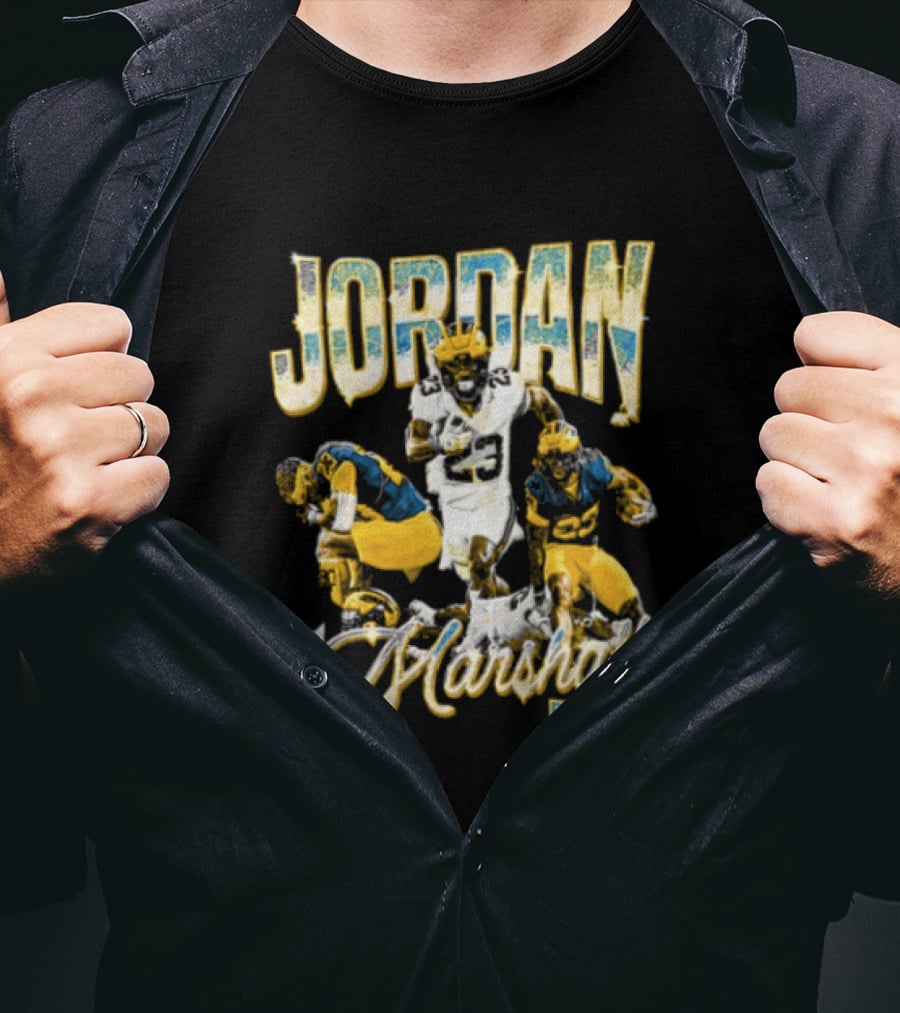 Jordan Marshall Michigan Wolverines Football Collage T-Shirt