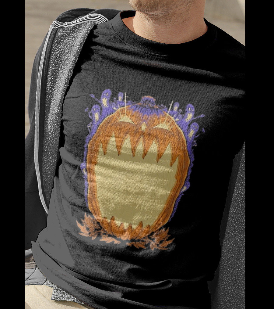 Pumpkin Ghost Haunted House Halloween Spooky Jack O' Lantern T-Shirt