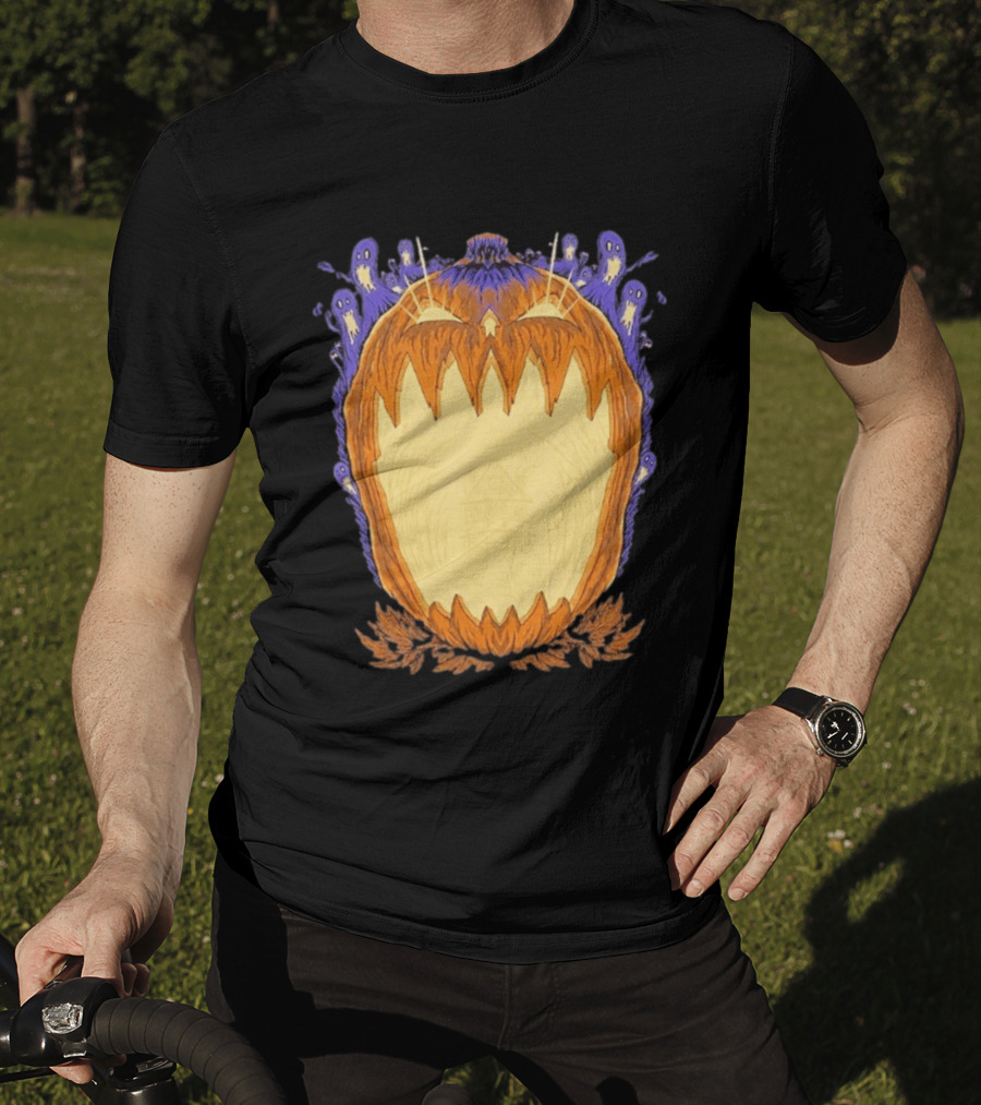 Pumpkin Ghost Haunted House Halloween Spooky Jack O' Lantern T-Shirt