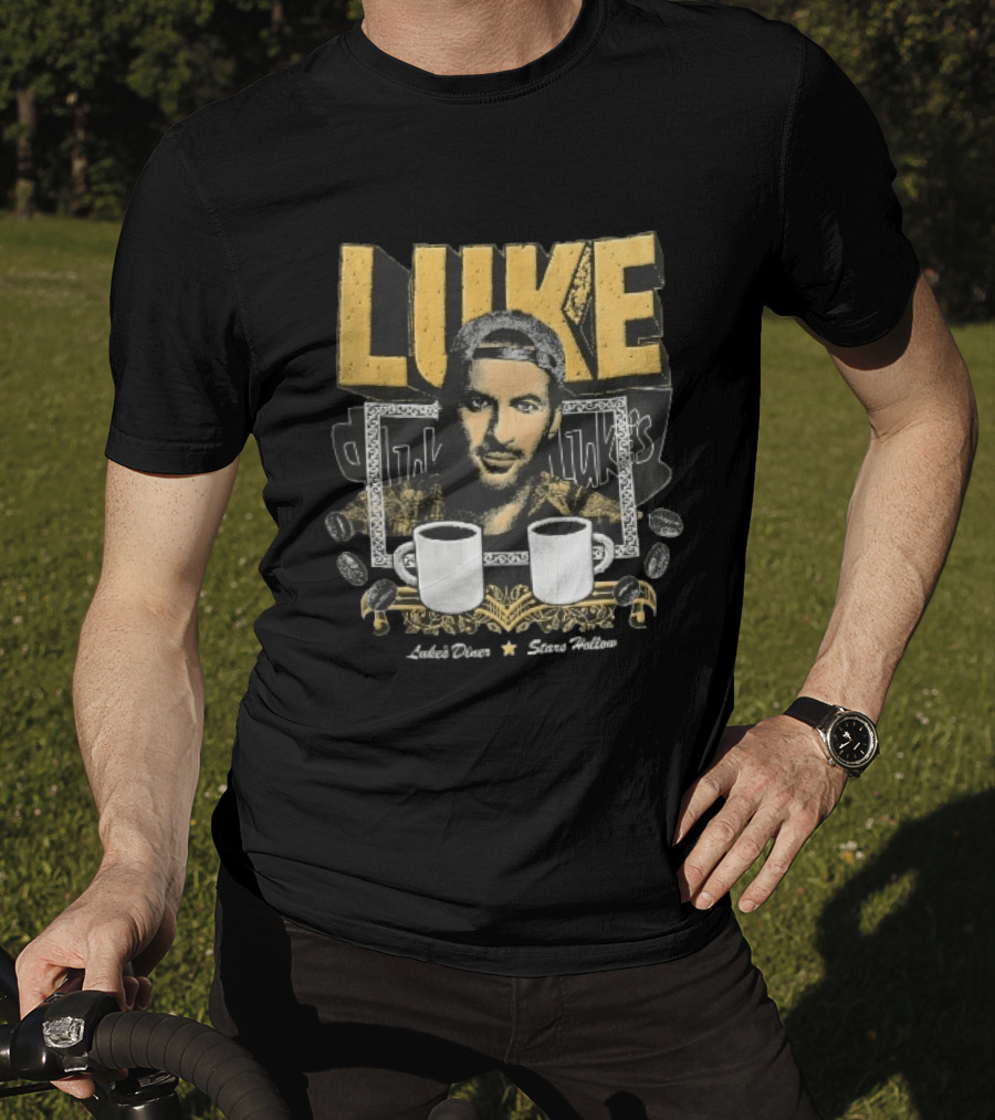 Luke's Diner Stars Hollow Backward Cap Coffee S Halftone Bootleg T-Shirt
