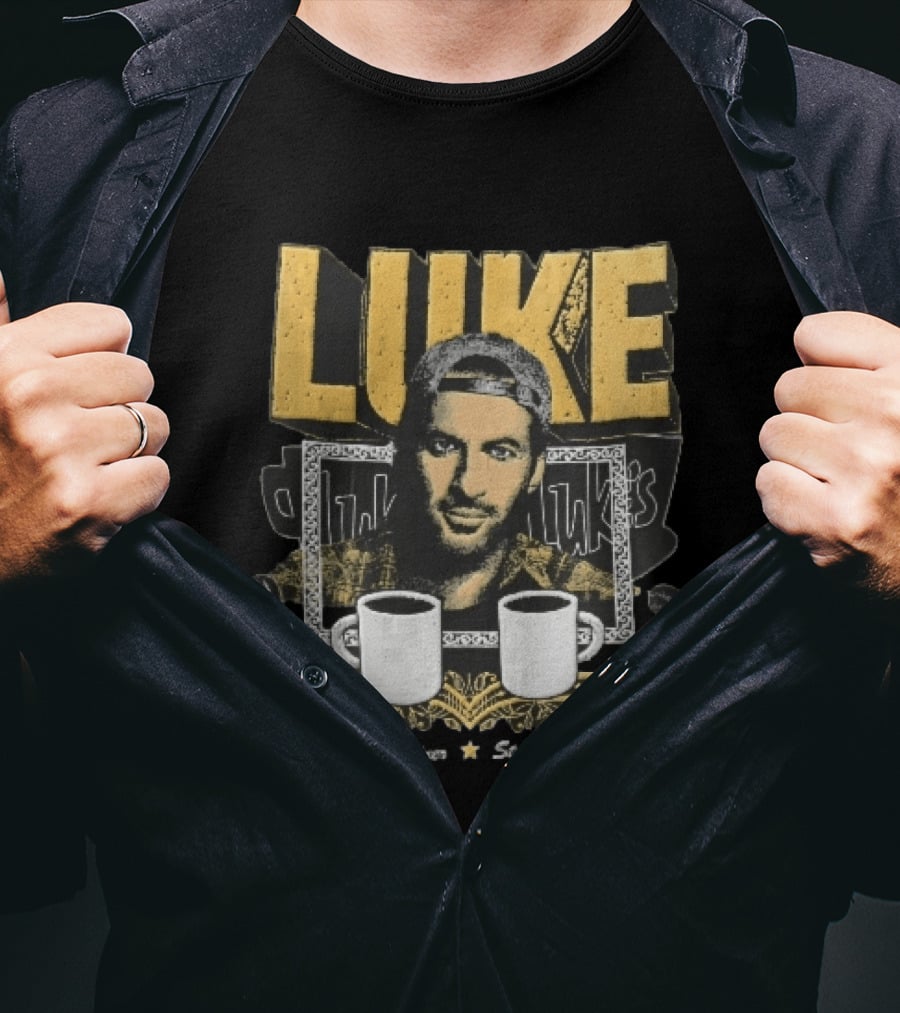 Luke's Diner Stars Hollow Backward Cap Coffee S Halftone Bootleg T-Shirt