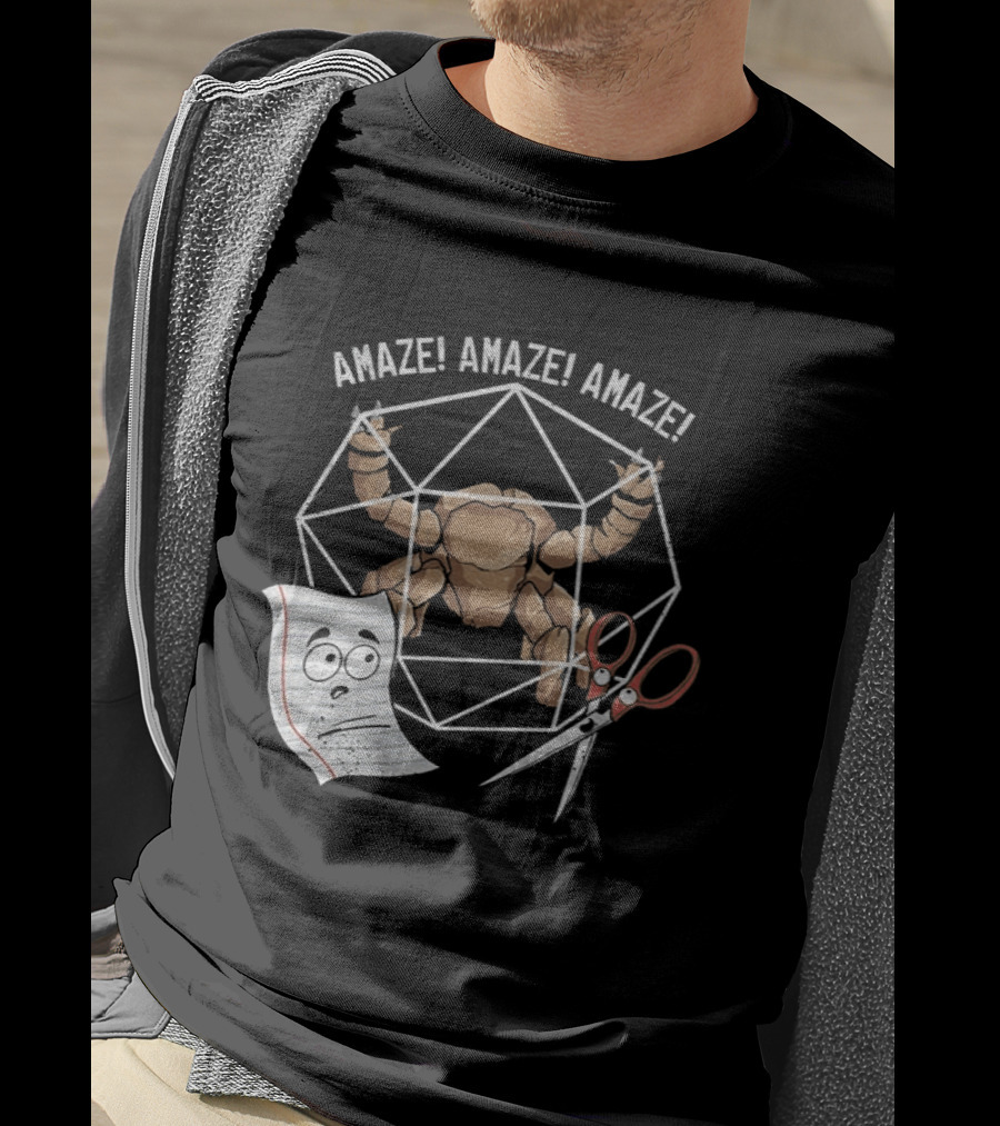Rocky Paper Scissors Amaze Amaze Amaze Polyhedron Challenge T-Shirt