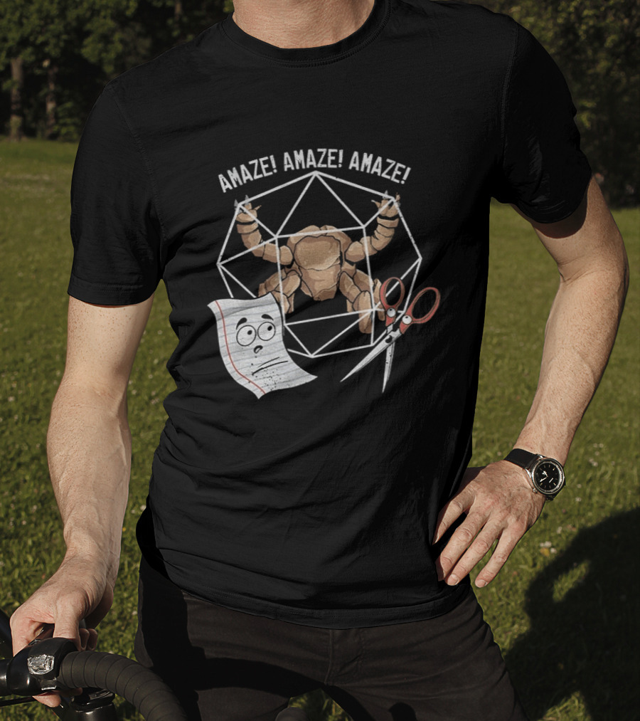Rocky Paper Scissors Amaze Amaze Amaze Polyhedron Challenge T-Shirt