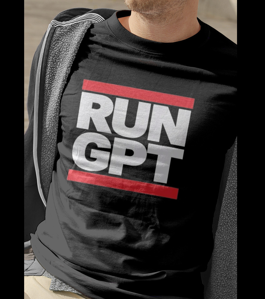 RUN GPT Bold Red White T-Shirt