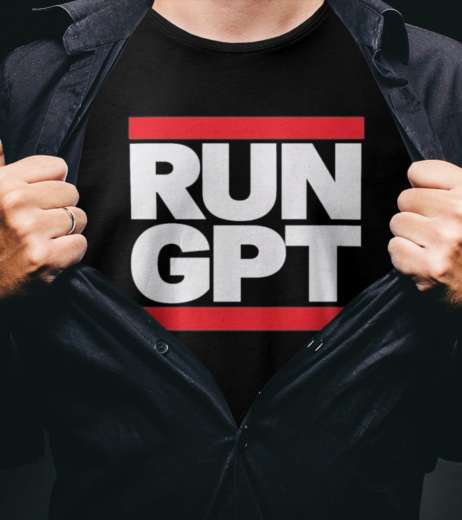 RUN GPT Bold Red White T-Shirt