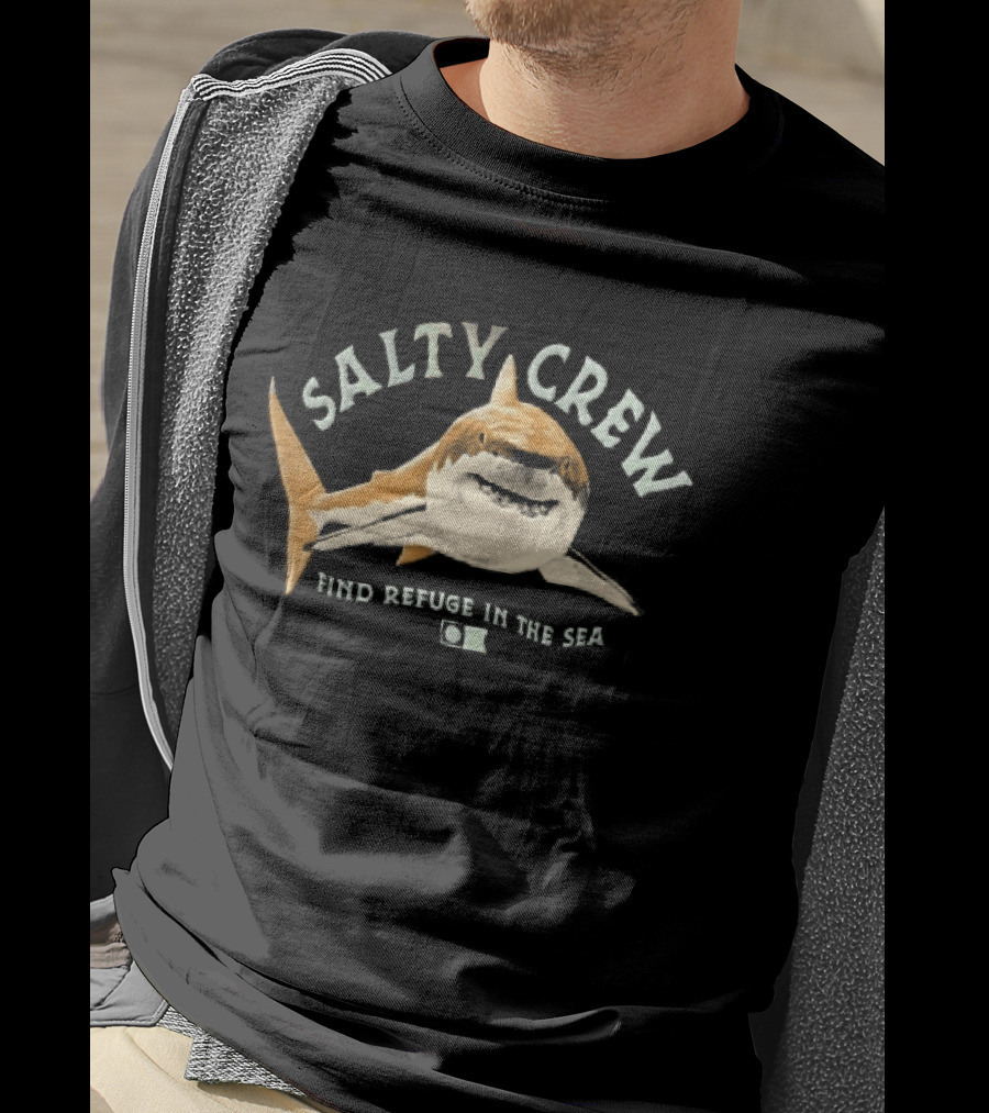 Salty Crew Find Refuge In The Sea Great White Shark T-Shirt