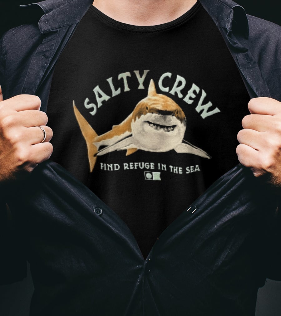 Salty Crew Find Refuge In The Sea Great White Shark T-Shirt