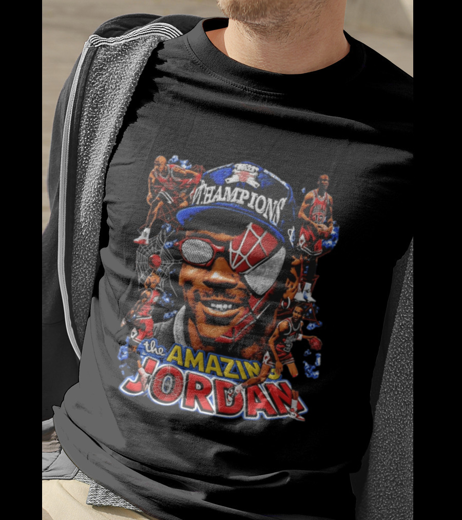 The Amazing Jordan Champions Spider Man Chicago Bulls T-Shirt