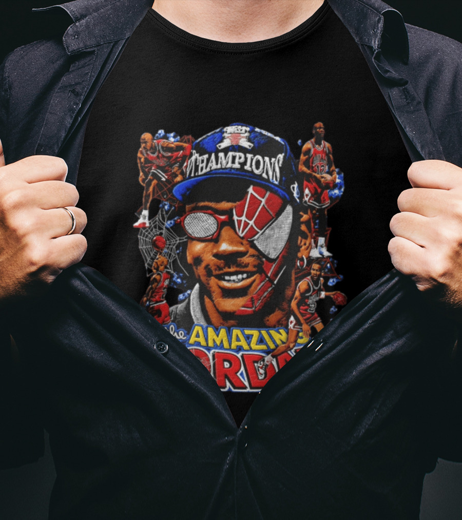 The Amazing Jordan Champions Spider Man Chicago Bulls T-Shirt