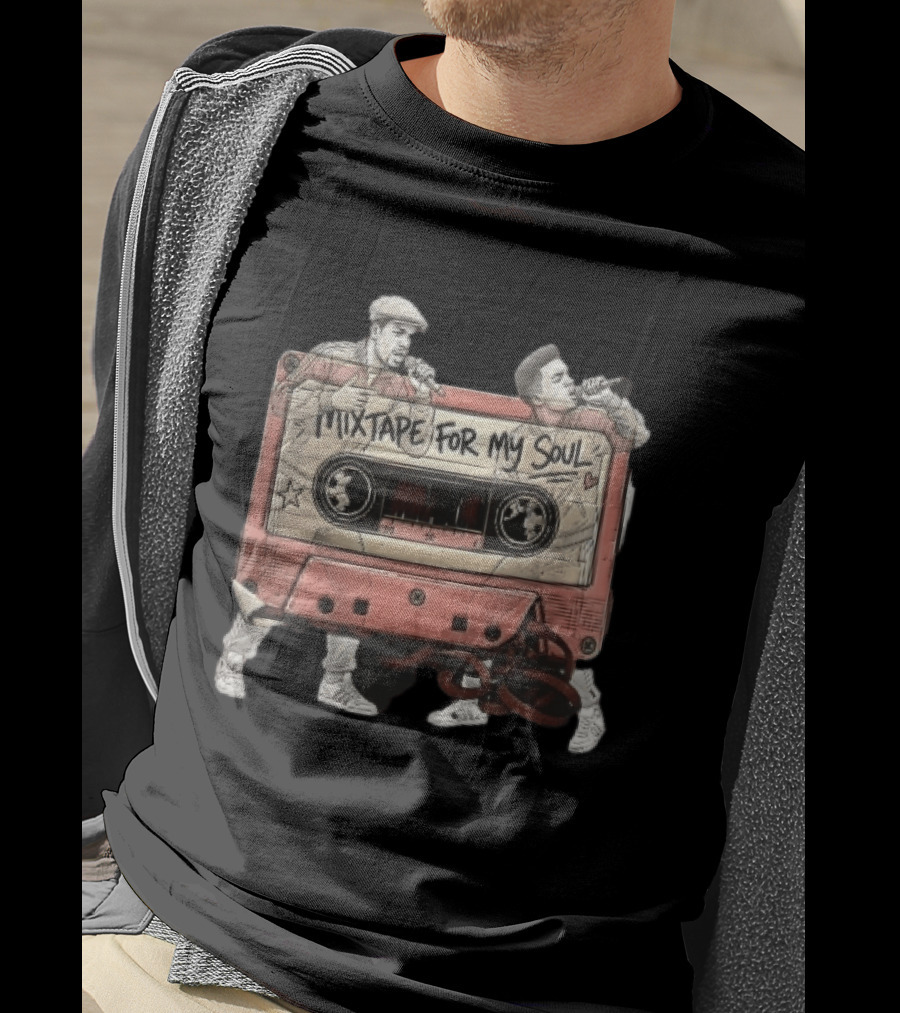 Mixtape For My Soul Two MCs Microphones Tracksuits Cassette Tape T-Shirt