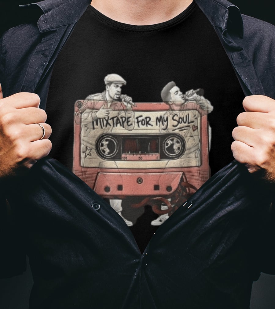 Mixtape For My Soul Two MCs Microphones Tracksuits Cassette Tape T-Shirt