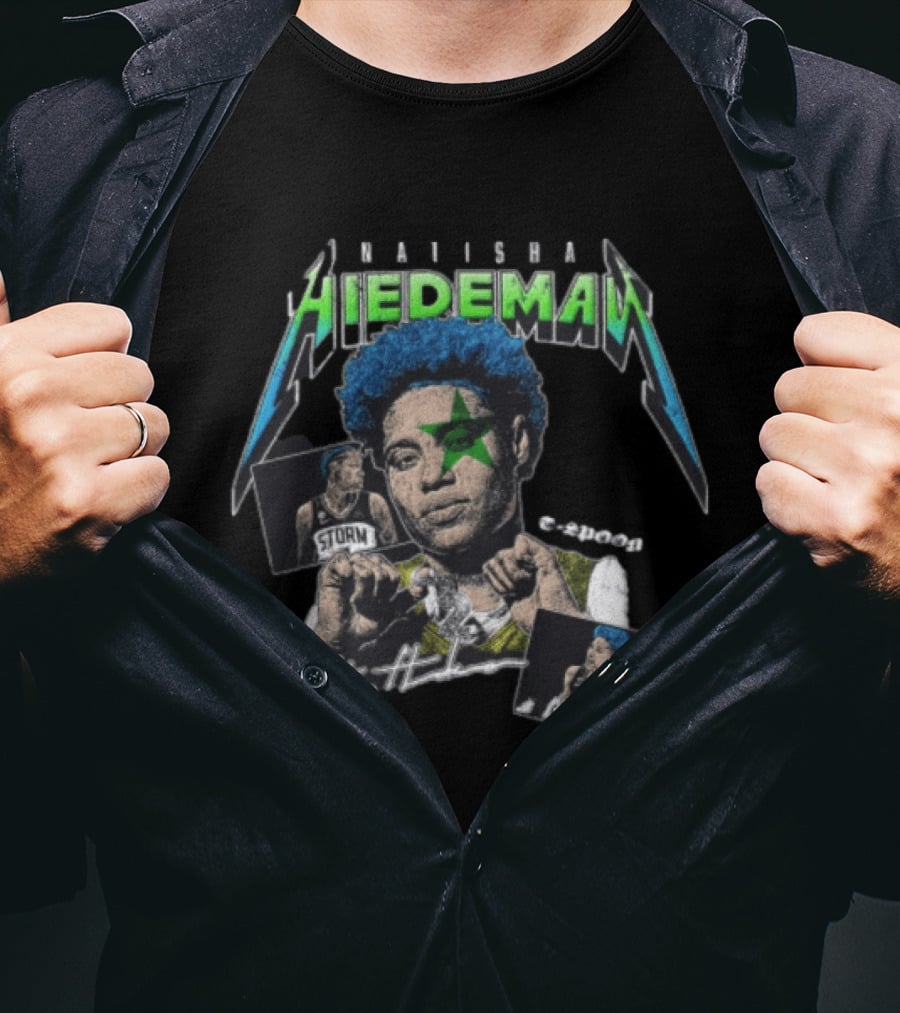Natisha Hiedeman Seattle Storm WNBA Spoon Crypt Court Starburst T-Shirt
