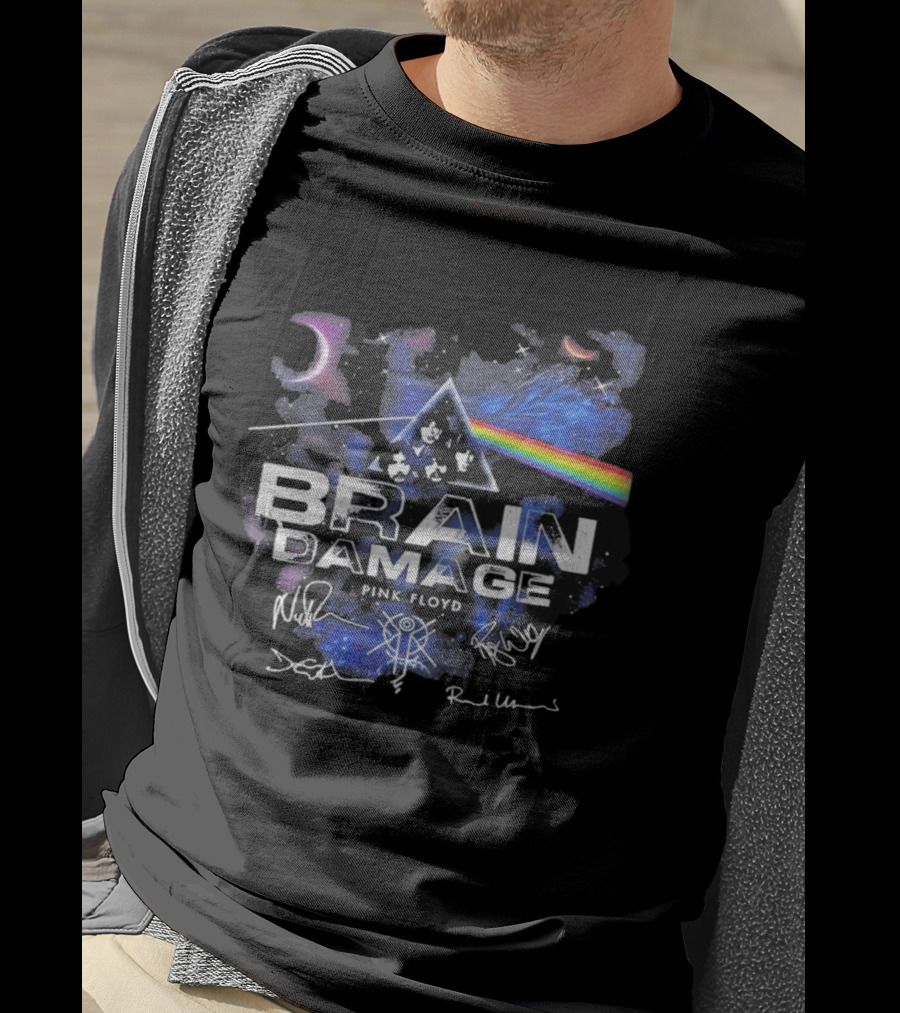 Pink Floyd Brain Damage Dark Side Of The Moon Prism Signatures T-Shirt
