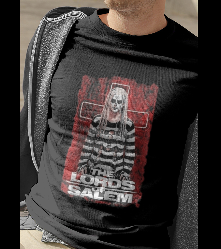 The Lords Of Salem Striped Dreadlocks Face Paint Inverted Cross T-Shirt