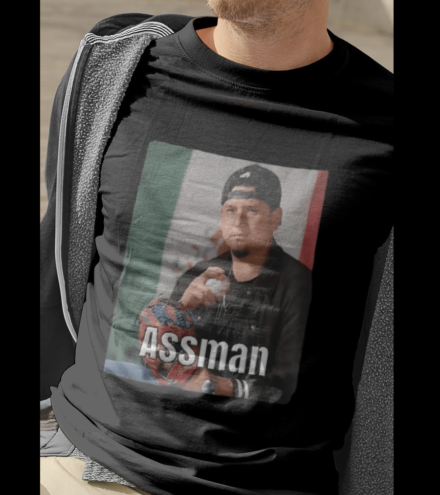Assman Baseball Pitcher Holding Ball With Mexican Flag T-Shirt