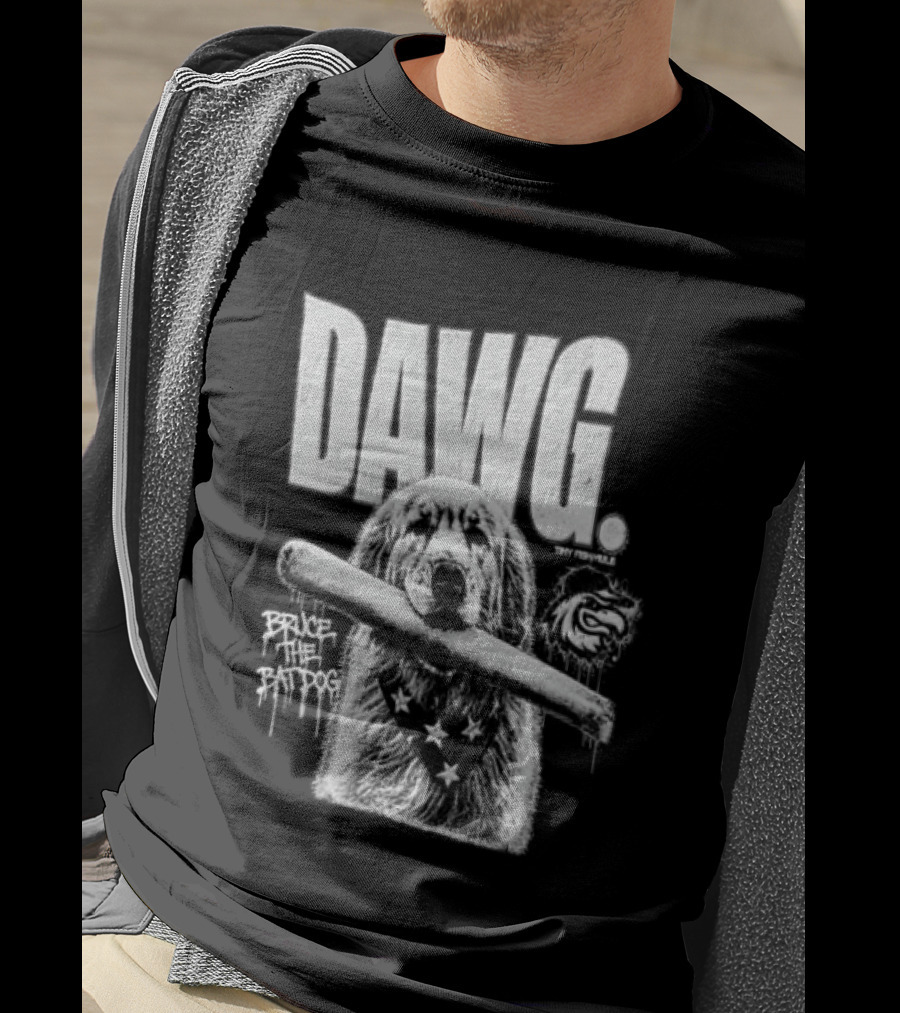 Dawg Bruce The Batdog Baseball Bat And Ball T-Shirt