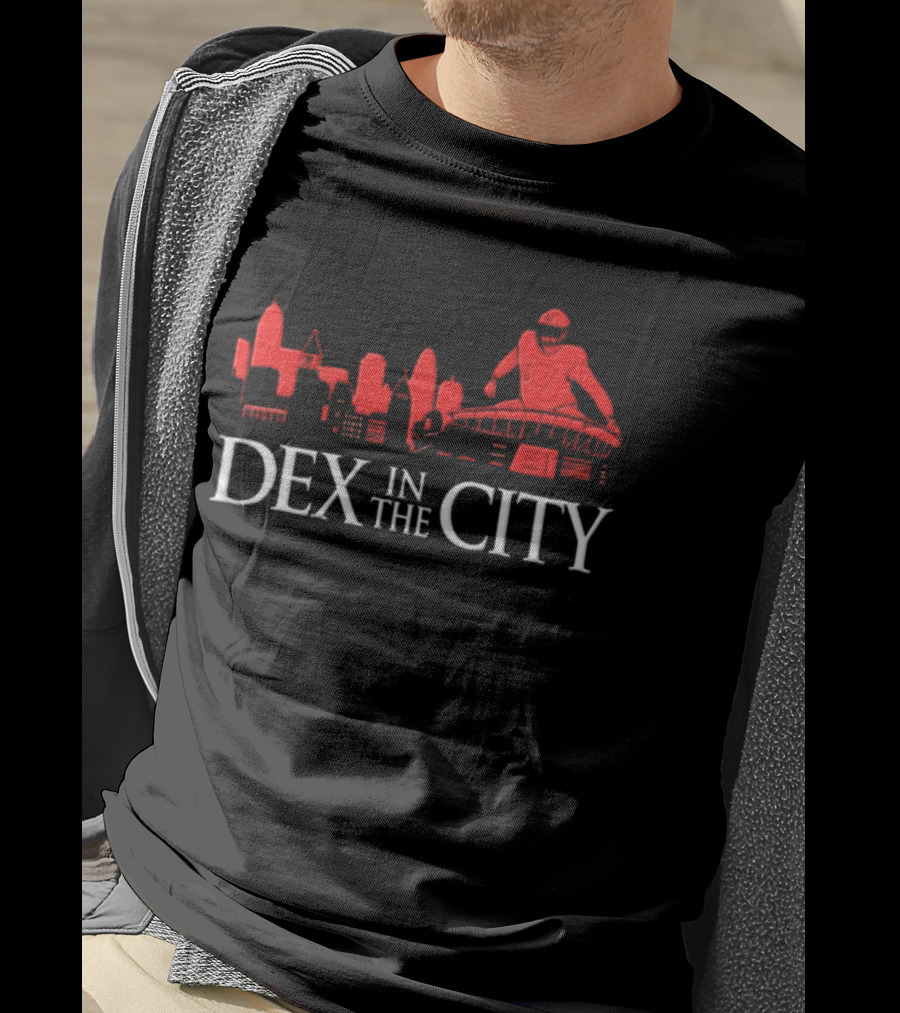 Dexter Lawrence Number 97 Dex In The City New York Giants Skyline T-Shirt