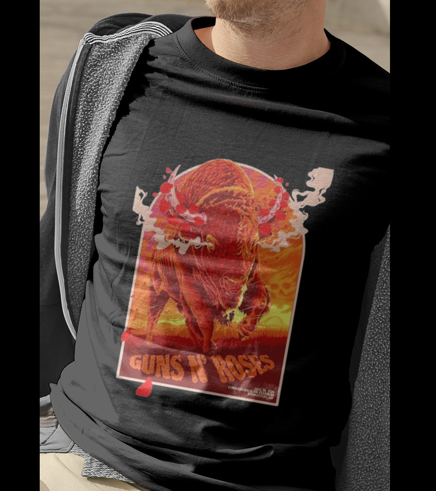 Guns N Roses Bison Commonwealth Stadium Edmonton AB August 26 2026 T-Shirt