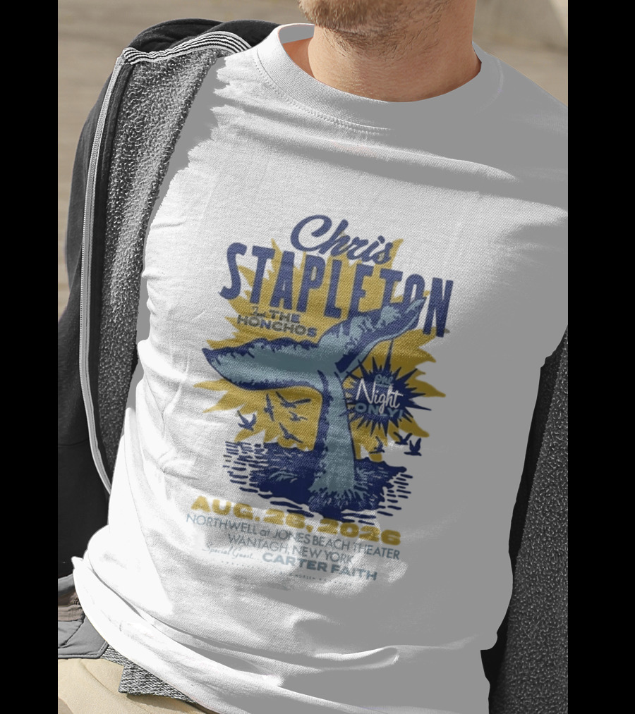Chris Stapleton One Night Only August 26 2026 Northwell At Jones Beach Theater Wantagh NY Special Guest Carter Faith T-Shirt