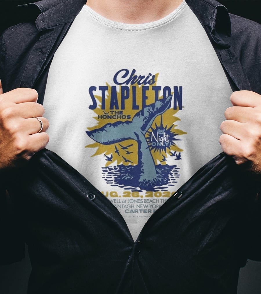 Chris Stapleton One Night Only August 26 2026 Northwell At Jones Beach Theater Wantagh NY Special Guest Carter Faith T-Shirt