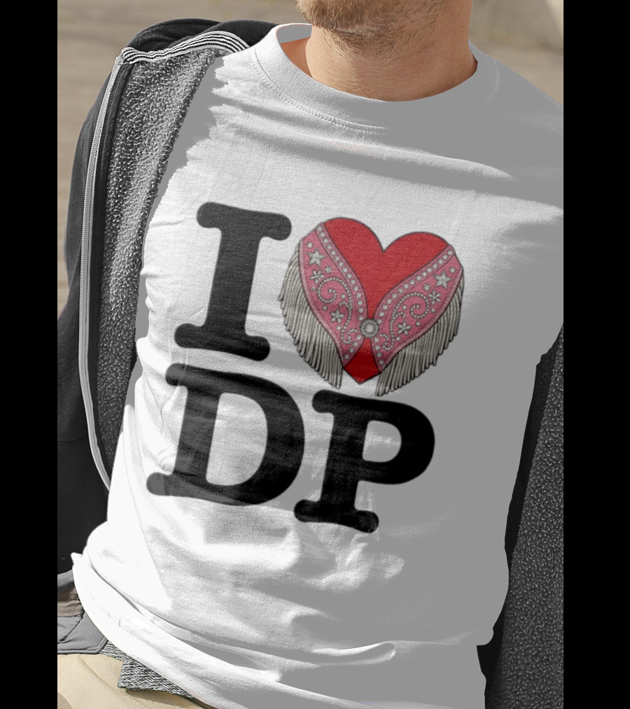 I Love DP Dolly Parton Heart Fringe Western T-Shirt