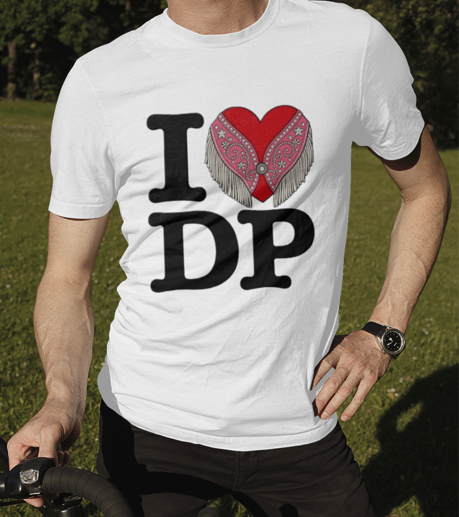 I Love DP Dolly Parton Heart Fringe Western T-Shirt