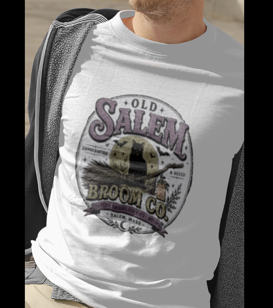 Old Salem Broom Co Handcrafted And Hexed Quality Brooms For Every Witch Salem Mass T-Shirt