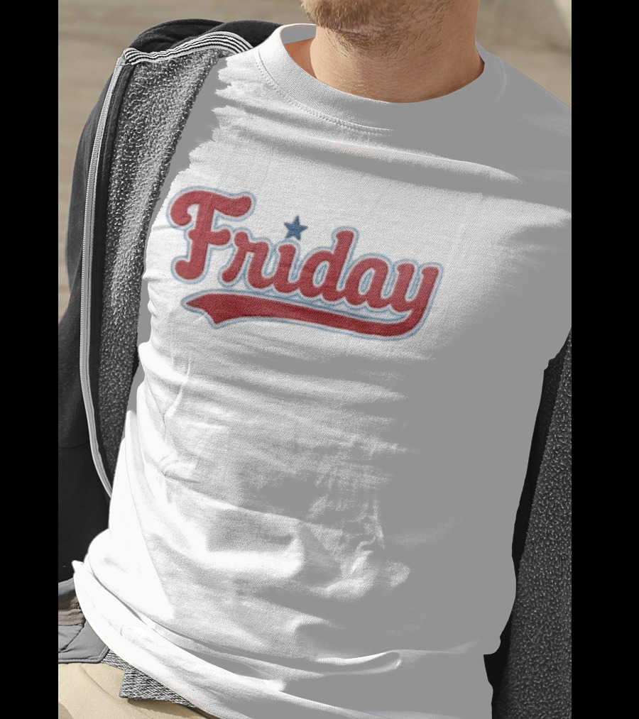 Philadelphia Phillies Friday Red Patriotic Baseball Star T-Shirt