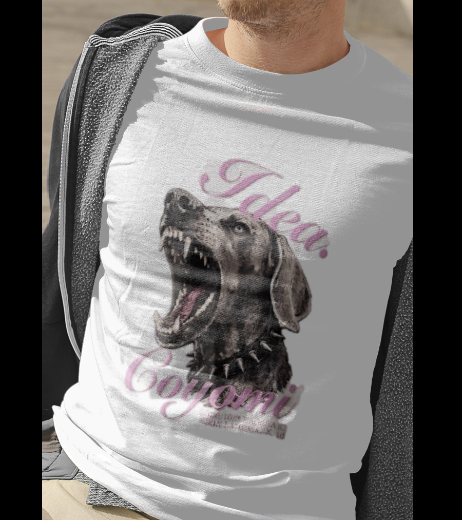 Rizin Idea Coyomi Nagasaki Snarling Dog Spiked Collar Pink Cursive 2024 T-Shirt