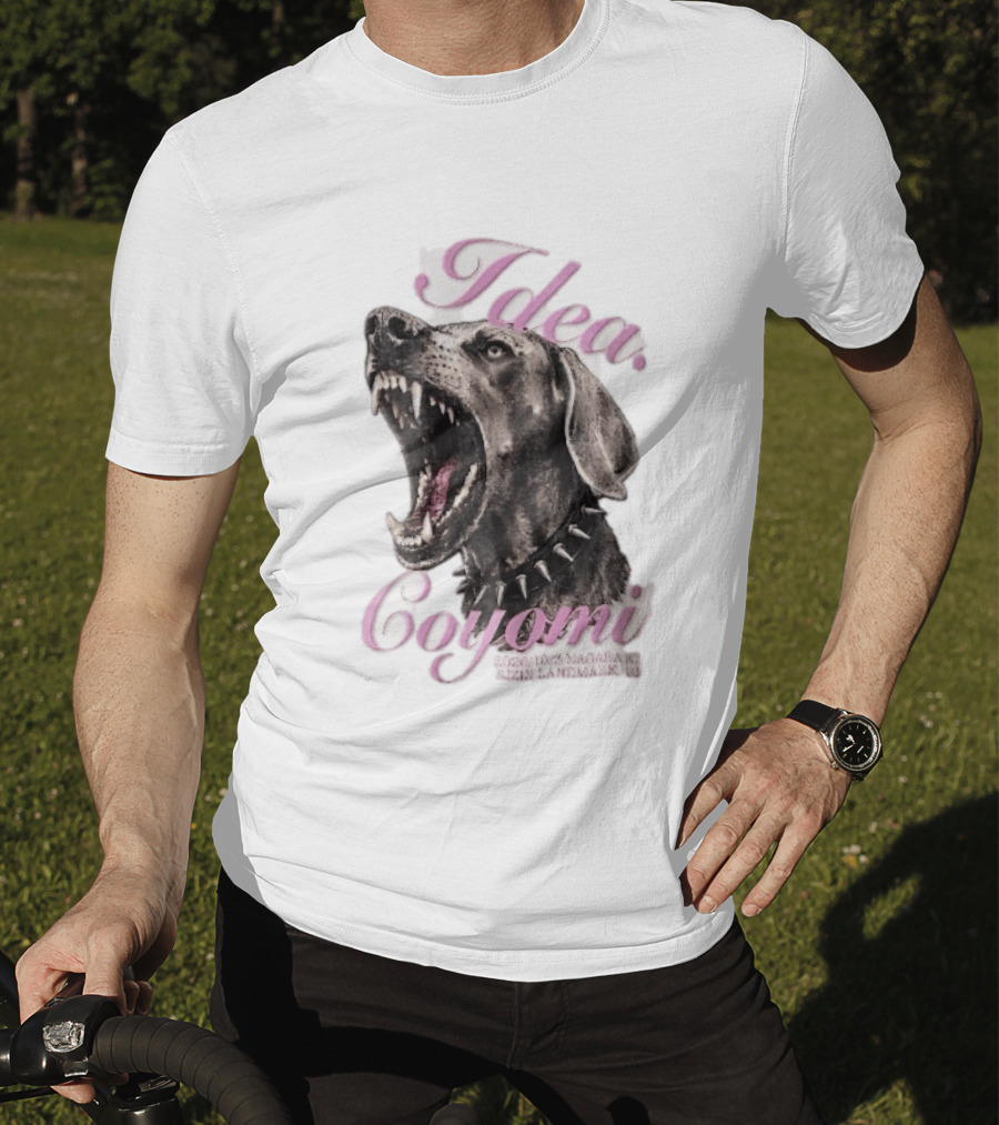 Rizin Idea Coyomi Nagasaki Snarling Dog Spiked Collar Pink Cursive 2024 T-Shirt