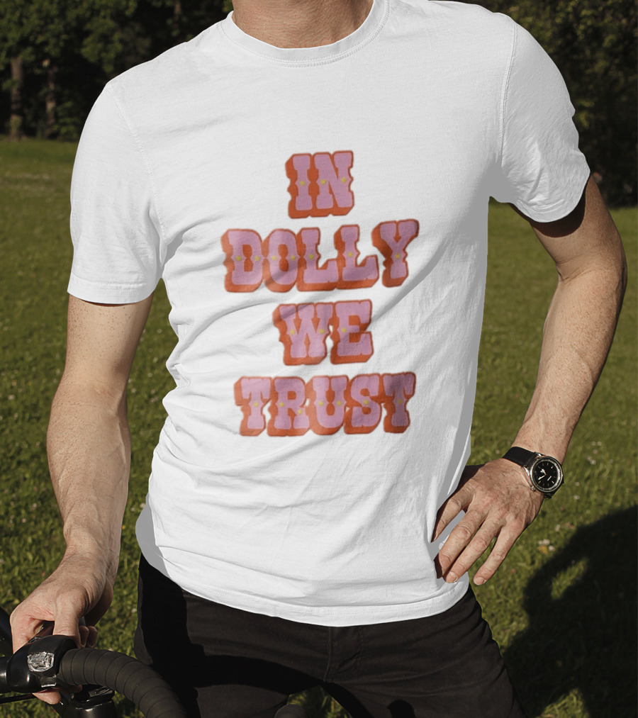 In Dolly We Trust Pink Orange Western Yellow Stars T-Shirt