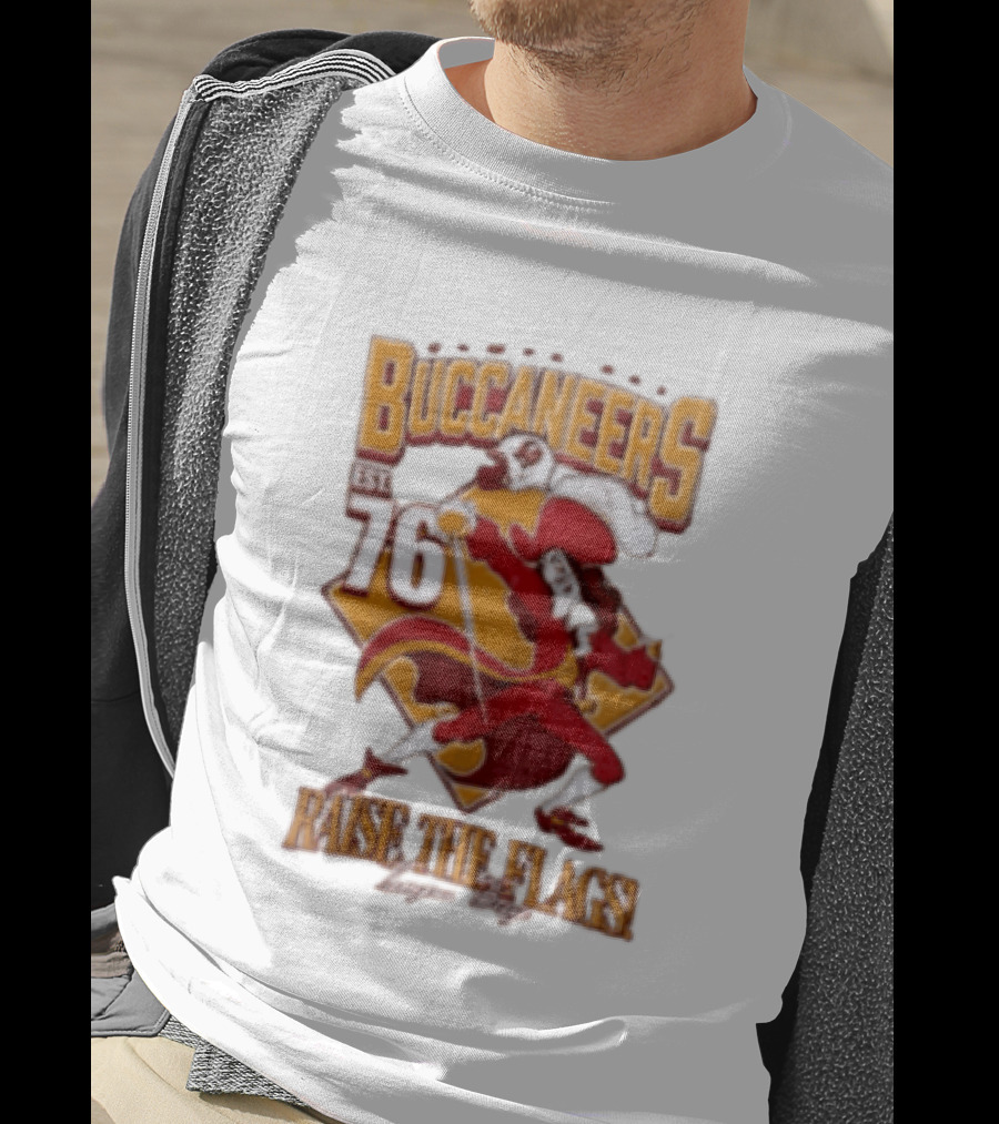 Buccaneers EST 76 Captain Hook Raise The Flags T-Shirt